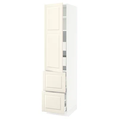 Ikea Sektion / Maximera High Cabinet With Door/2 Fronts/4 Drawers, White/bodbyn Off-white, 18x24x80 " In Neutral