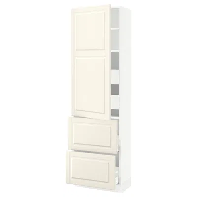 Ikea Sektion / Maximera High Cabinet With Door/2 Fronts/4 Drawers, White/bodbyn Off-white, 24x15x80 " In Neutral