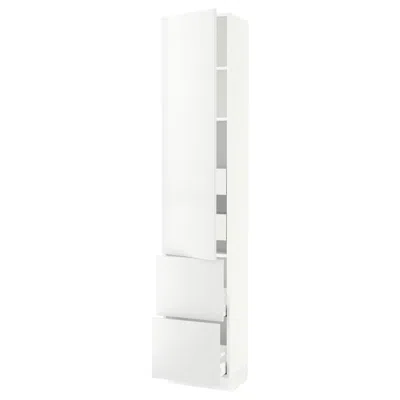 Ikea Sektion / Maximera High Cabinet With Door/2 Fronts/4 Drawers, White/ringhult White, 18x15x90 "