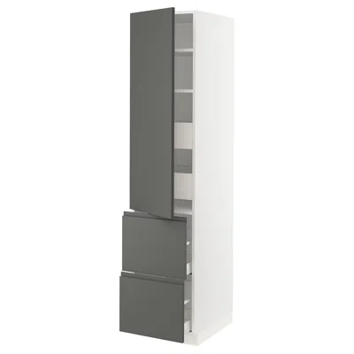 Ikea Sektion / Maximera High Cabinet With Door/2 Fronts/4 Drawers, White/voxtorp Dark Gray, 18x24x80 " In Black