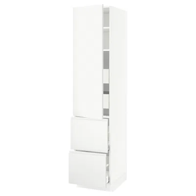 Ikea Sektion / Maximera High Cabinet With Door/2 Fronts/4 Drawers, White/voxtorp Matte White, 18x24x80 "