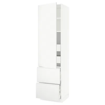 Ikea Sektion / Maximera High Cabinet With Door/2 Fronts/4 Drawers, White/voxtorp Matte White, 24x24x90 "