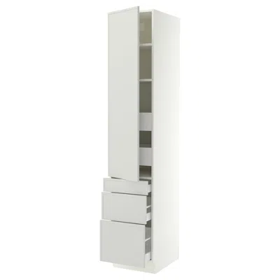 Ikea Sektion / Maximera High Cabinet With Door/3 Fronts/5 Drawers, White/aspudden Light Gray, 18x24x90 "