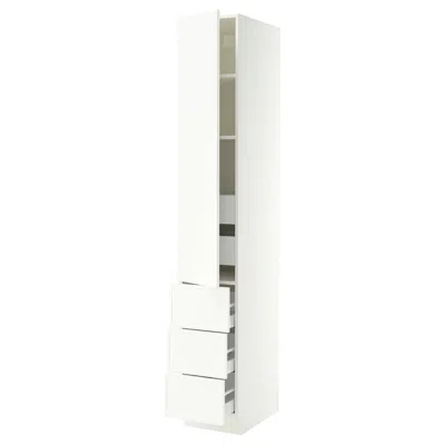 Ikea Sektion / Maximera High Cabinet With Door/3 Fronts/5 Drawers, White/aspudden Matte White, 15x24x90 "