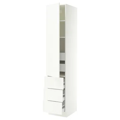 Ikea Sektion / Maximera High Cabinet With Door/3 Fronts/5 Drawers, White/aspudden Matte White, 18x24x90 "