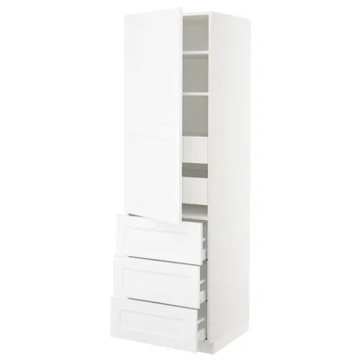 Ikea Sektion / Maximera High Cabinet With Door/3 Fronts/5 Drawers, White/axstad Matte White, 24x24x80 "