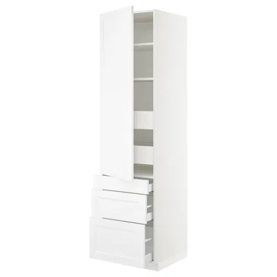 Ikea Sektion / Maximera High Cabinet With Door/3 Fronts/5 Drawers, White/axstad Matte White, 24x24x90 "