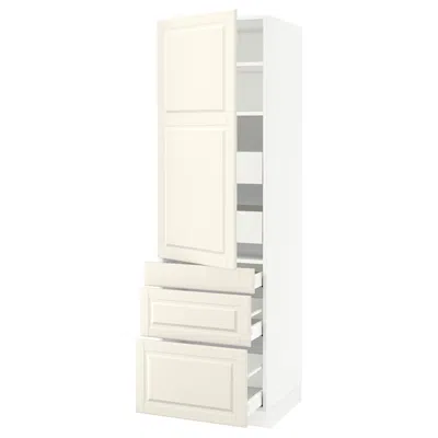 Ikea Sektion / Maximera High Cabinet With Door/3 Fronts/5 Drawers, White/bodbyn Off-white, 24x24x80 "