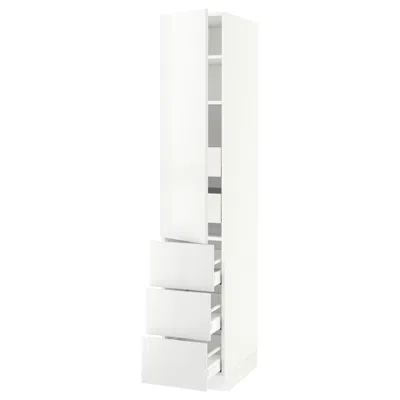 Ikea Sektion / Maximera High Cabinet With Door/3 Fronts/5 Drawers, White/ringhult White, 15x24x80 "