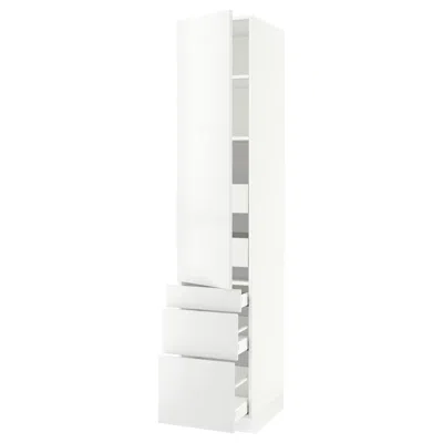 Ikea Sektion / Maximera High Cabinet With Door/3 Fronts/5 Drawers, White/ringhult White, 18x24x90 "