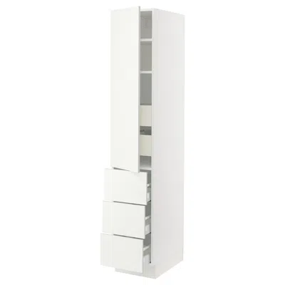 Ikea Sektion / Maximera High Cabinet With Door/3 Fronts/5 Drawers, White/vallstena White, 15x24x80 "