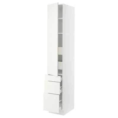 Ikea Sektion / Maximera High Cabinet With Door/3 Fronts/5 Drawers, White/vallstena White, 15x24x90 "