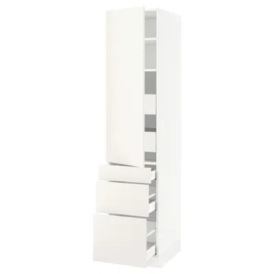 Ikea Sektion / Maximera High Cabinet With Door/3 Fronts/5 Drawers, White/veddinge White, 18x24x80 "