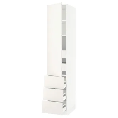 Ikea Sektion / Maximera High Cabinet With Door/3 Fronts/5 Drawers, White/veddinge White, 18x24x90 "