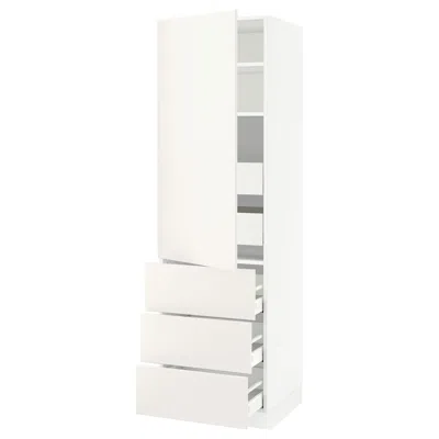 Ikea Sektion / Maximera High Cabinet With Door/3 Fronts/5 Drawers, White/veddinge White, 24x24x80 "