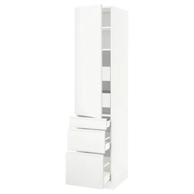 Ikea Sektion / Maximera High Cabinet With Door/3 Fronts/5 Drawers, White/voxtorp Matte White, 18x24x80 "