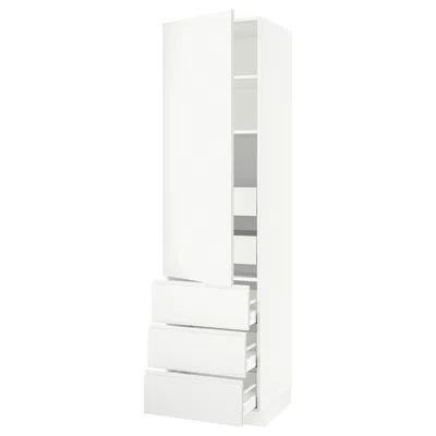 Ikea Sektion / Maximera High Cabinet With Door/3 Fronts/5 Drawers, White/voxtorp Matte White, 24x24x90 "