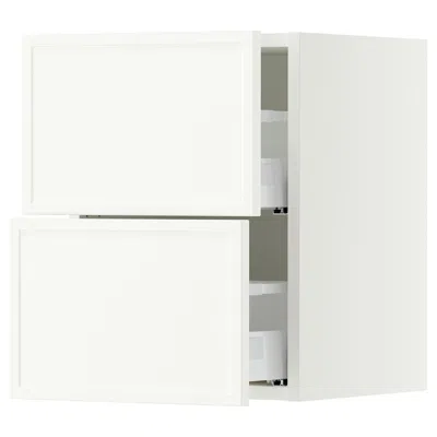 Ikea Sektion / Maximera Wall Cabinet With 2 Drawers, White/aspudden Matte White, 15x15x20 "