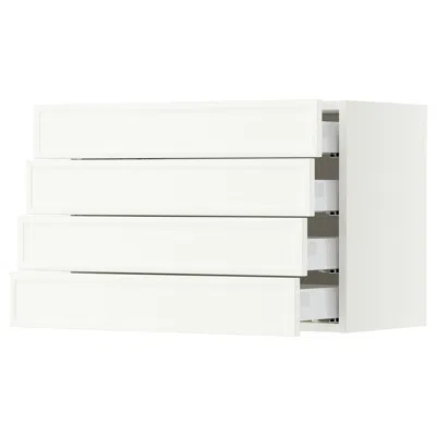 Ikea Sektion / Maximera Wall Cabinet With 4 Drawers, White/aspudden Matte White, 30x15x20 "