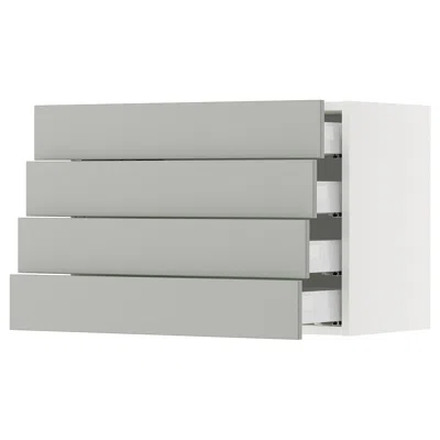 Ikea Sektion / Maximera Wall Cabinet With 4 Drawers, White/havstorp Light Gray, 30x15x20 "