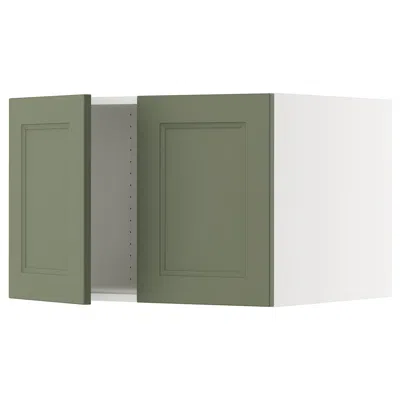 Ikea Sektion Top Cabinet For Fridge/freezer With 2 Doors, White/axstad Gray-green, 30x24x20 "