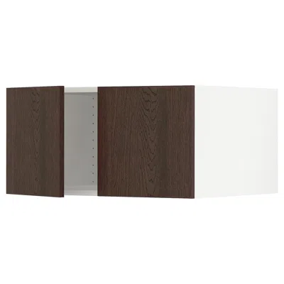 Ikea Sektion Top Cabinet For Fridge/freezer With 2 Doors, White/sinarp Brown, 30x24x15 "