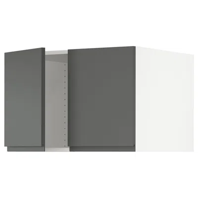 Ikea Sektion Top Cabinet For Fridge/freezer With 2 Doors, White/voxtorp Dark Gray, 30x24x20 "