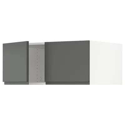 Ikea Sektion Top Cabinet For Fridge/freezer With 2 Doors, White/voxtorp Dark Gray, 36x24x15 "