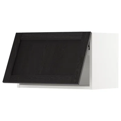 Ikea Sektion Wall Cabinet Horizontal, White/lerhyttan Black Stained, 24x15x15 "