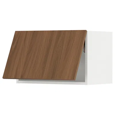 Ikea Sektion Wall Cabinet Horizontal, White/tistorp Brown Walnut Effect, 24x15x15 "