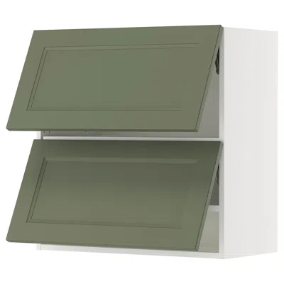 Ikea Sektion Wall Cabinet Horizontal With 2 Doors, White/axstad Gray-green, 30x15x30 "