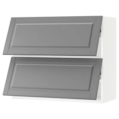 Ikea Sektion Wall Cabinet Horizontal With 2 Doors, White/bodbyn Gray, 36x15x30 "