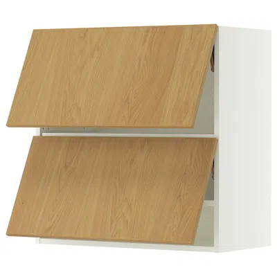 Ikea Sektion Wall Cabinet Horizontal With 2 Doors, White/sinarp Oak Veneer, 30x15x30 "