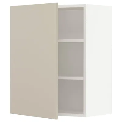 Ikea Sektion Wall Cabinet, White/havstorp Beige, 24x15x30 " In Gray