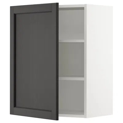 Ikea Sektion Wall Cabinet, White/lerhyttan Black Stained, 24x15x30 "