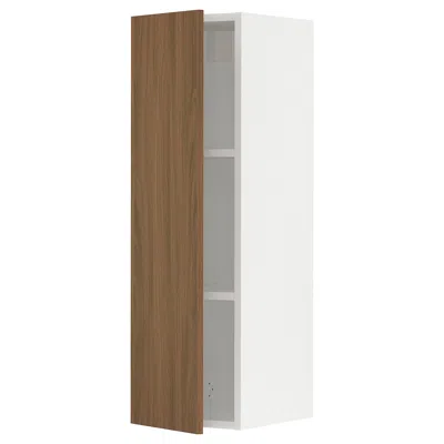 Ikea Sektion Wall Cabinet, White/tistorp Brown Walnut Effect, 12x15x40 "