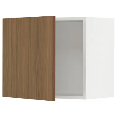 Ikea Sektion Wall Cabinet, White/tistorp Brown Walnut Effect, 24x15x20 "