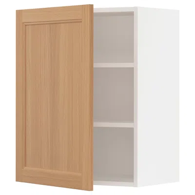 Ikea Sektion Wall Cabinet, White/vedhamn Oak, 24x15x30 " In Brown