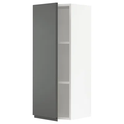 Ikea Sektion Wall Cabinet, White/voxtorp Dark Gray, 15x15x40 "