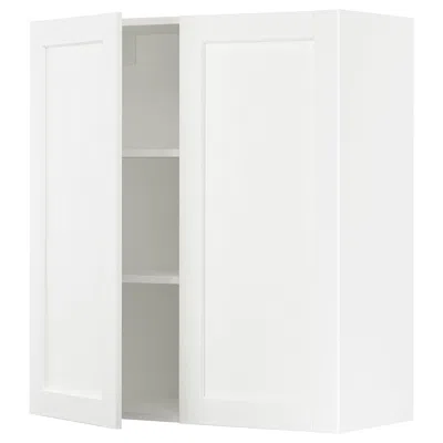 Ikea Sektion Wall Cabinet With 2 Doors, White Enköping/white Wood Effect, 36x15x40 "