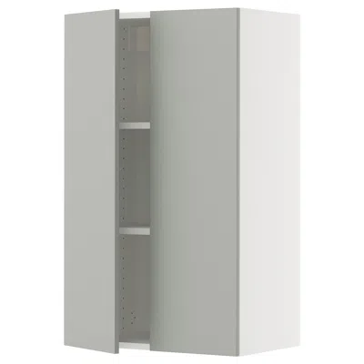 Ikea Sektion Wall Cabinet With 2 Doors, White/havstorp Light Gray, 24x15x40 "