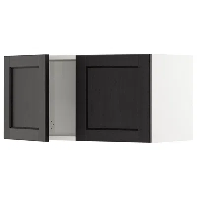 Ikea Sektion Wall Cabinet With 2 Doors, White/lerhyttan Black Stained, 30x15x15 "