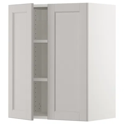 Ikea Sektion Wall Cabinet With 2 Doors, White/lerhyttan Light Gray, 24x15x30 "