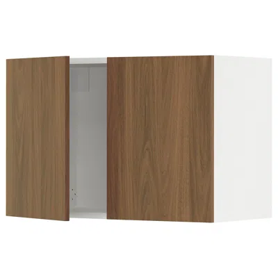 Ikea Sektion Wall Cabinet With 2 Doors, White/tistorp Brown Walnut Effect, 30x15x20 "