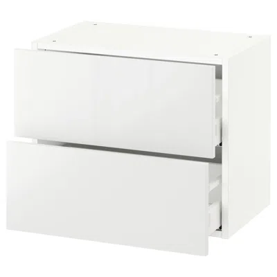 Ikea Sektion Wall Cabinet With 2 Drawers, White Maximera/ringhult White, 24x15x20 "