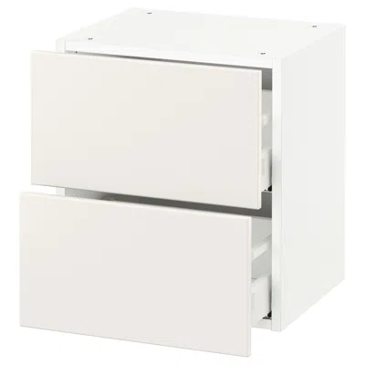 Ikea Sektion Wall Cabinet With 2 Drawers, White Maximera/veddinge White, 18x15x20 "