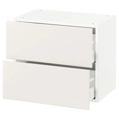 Ikea Sektion Wall Cabinet With 2 Drawers, White Maximera/veddinge White, 24x15x20 "