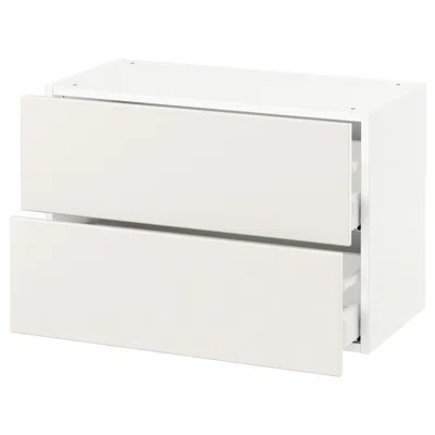 Ikea Sektion Wall Cabinet With 2 Drawers, White Maximera/veddinge White, 30x15x20 "