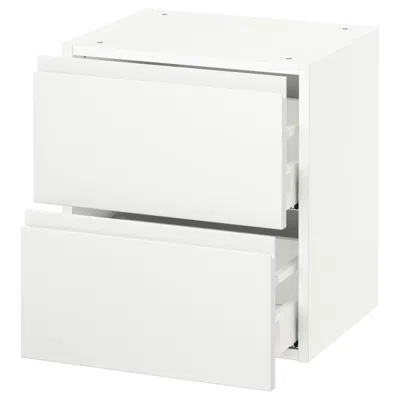 Ikea Sektion Wall Cabinet With 2 Drawers, White Maximera/voxtorp Matte White, 18x15x20 "