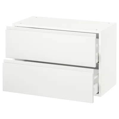Ikea Sektion Wall Cabinet With 2 Drawers, White Maximera/voxtorp Matte White, 30x15x20 "